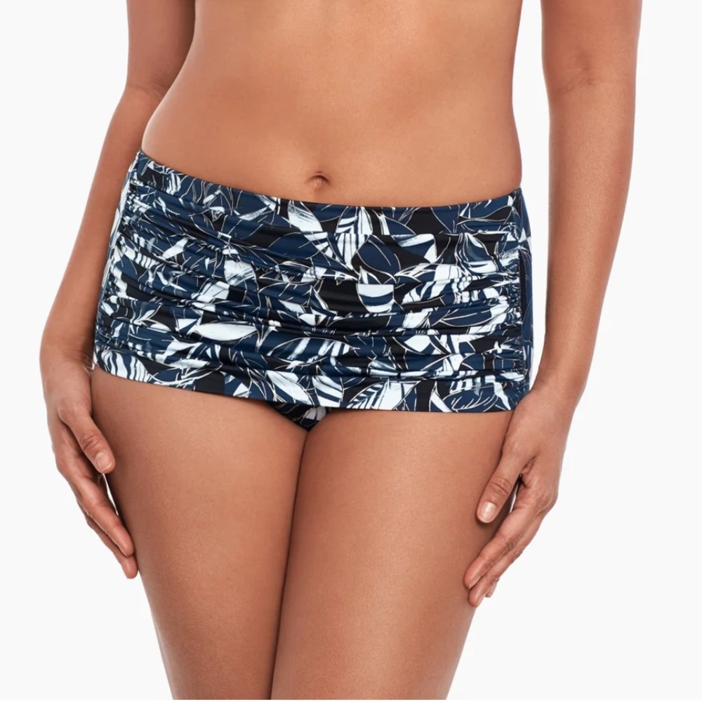Miraclesuit Blue and White shimmer shadows Norma Jean bottoms